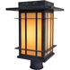 Oak Park 1 Light 16 inch Mission Brown Post Mount in Amber Mica