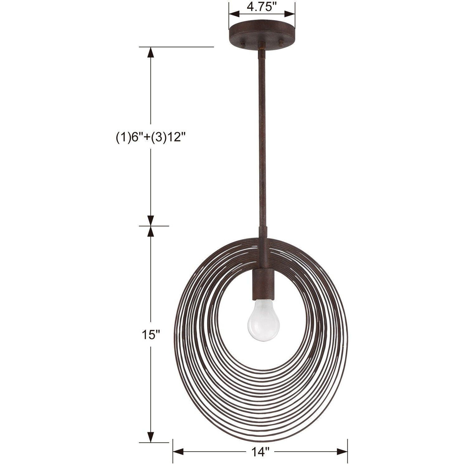 Doral 1 Light 14 inch Forged Bronze Mini Pendant Ceiling Light