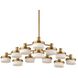 Wedge 12 Light 40.63 inch Warm Brass Chandelier Ceiling Light