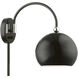 Stockton 15 inch 60.00 watt Shiny Black with Polished Chrome Accents Swing Arm Wall Lamp Wall Light