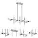 Acasia LED 40 inch Polished Chrome with Frosted Horizontal Chandelier Ceiling Light