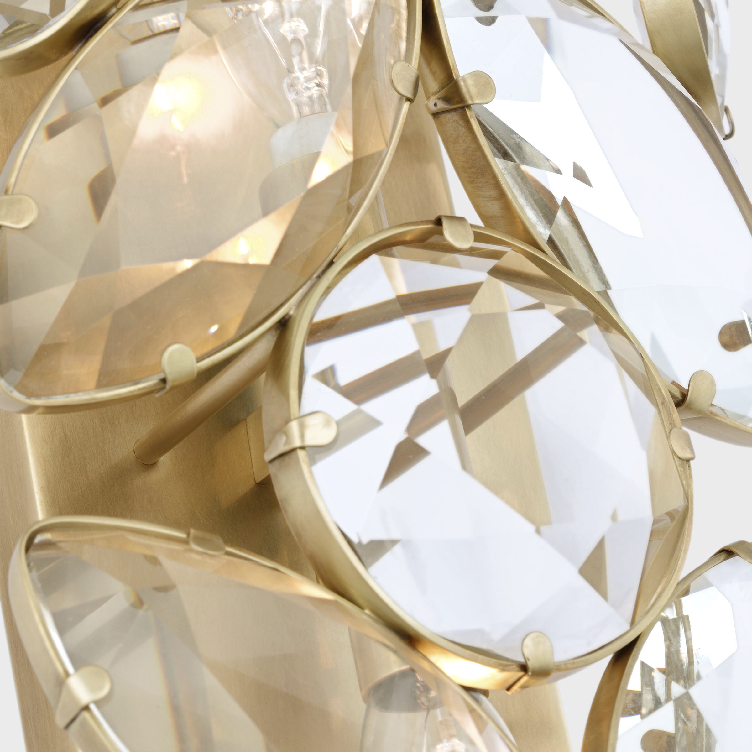 kate spade new york Lloyd Sconce Wall Light in Soft Brass, Clear Glass