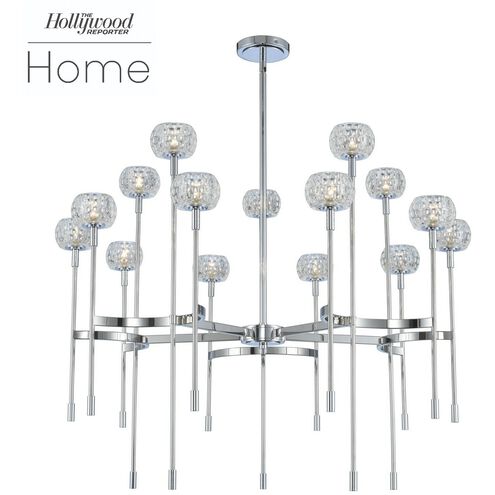 Mae LED 38 inch Chrome Chandelier Pendant Ceiling Light