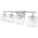 Landon 4 Light 32 inch Brushed Nickel Vanity Wall Light