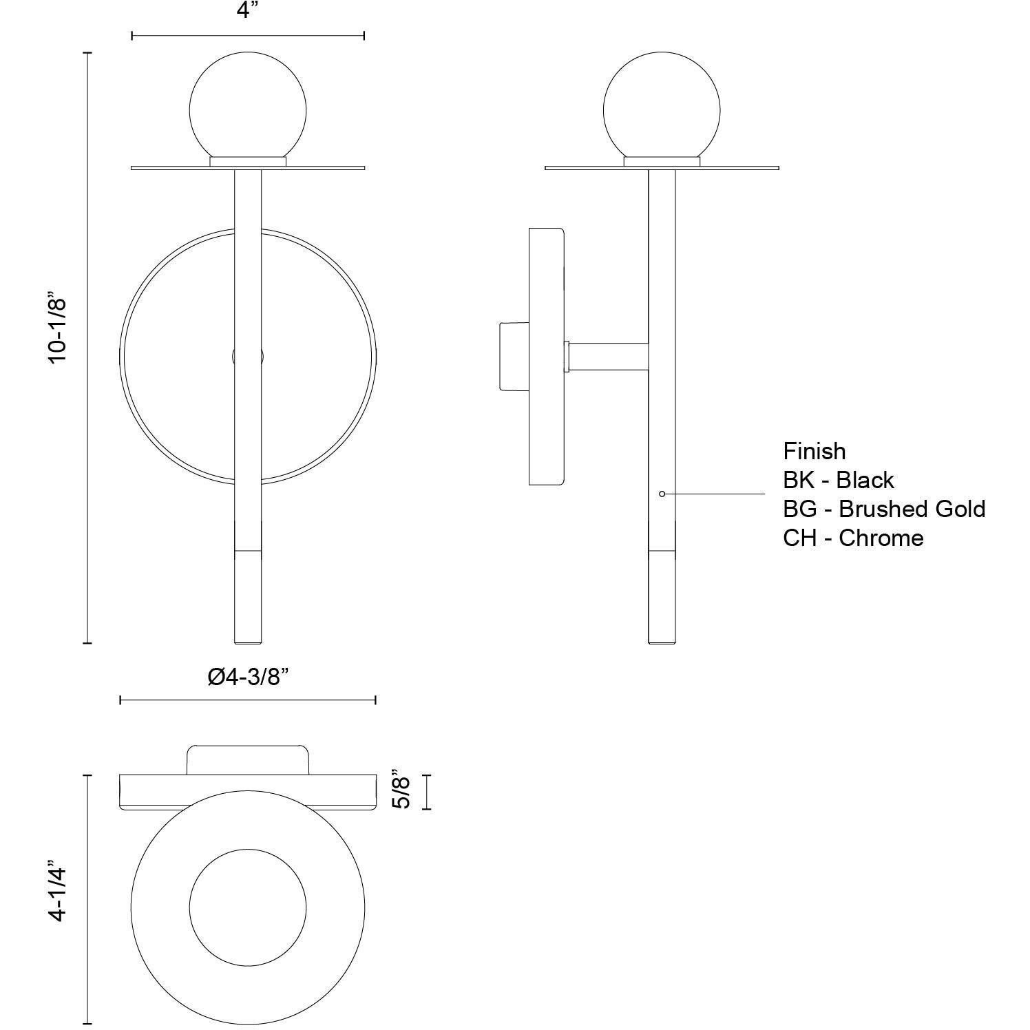 Elixir Wall Sconce Wall Light in Chrome