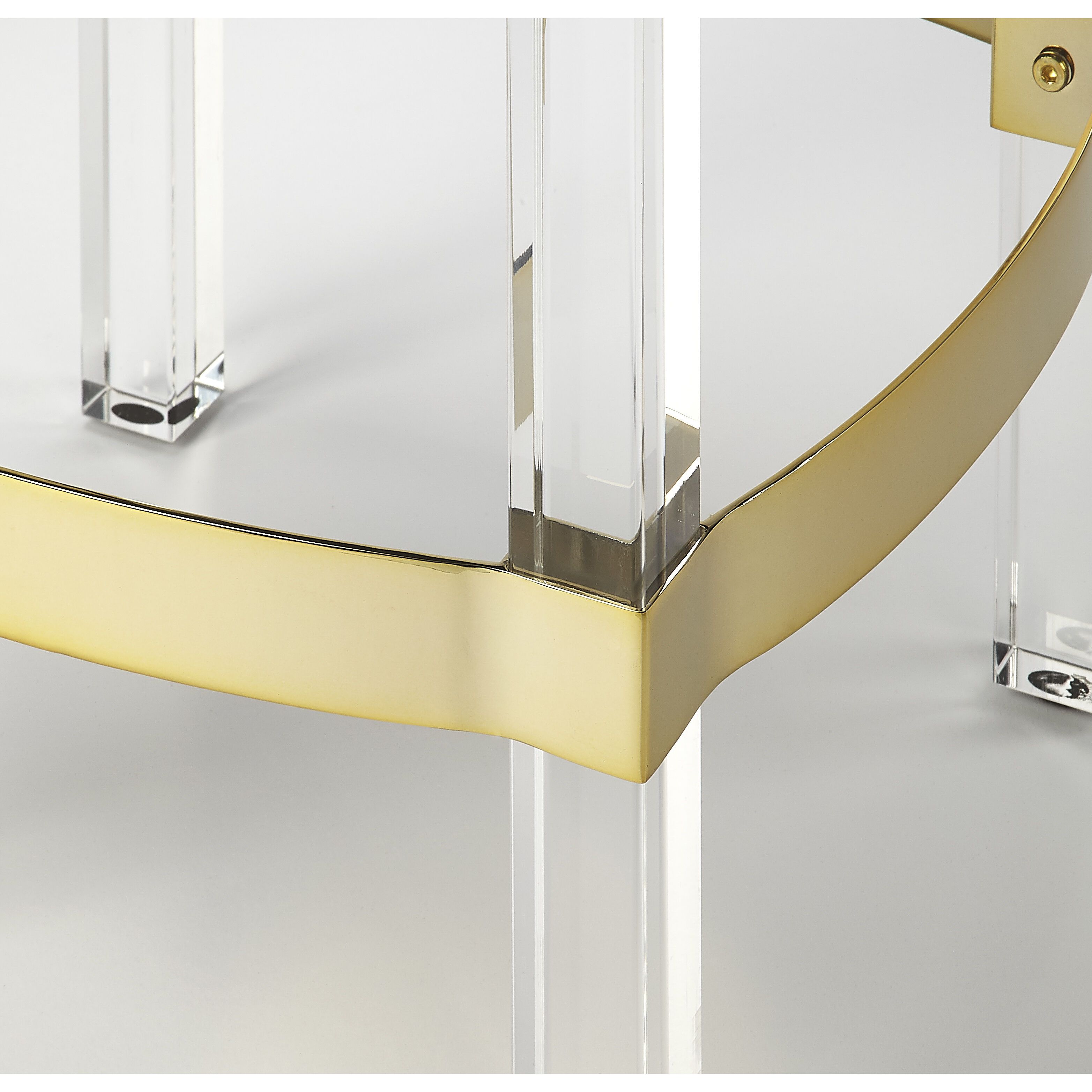 Butler Loft Jordan Acrylic & Black Leather 24 inch Black Leather Barstool