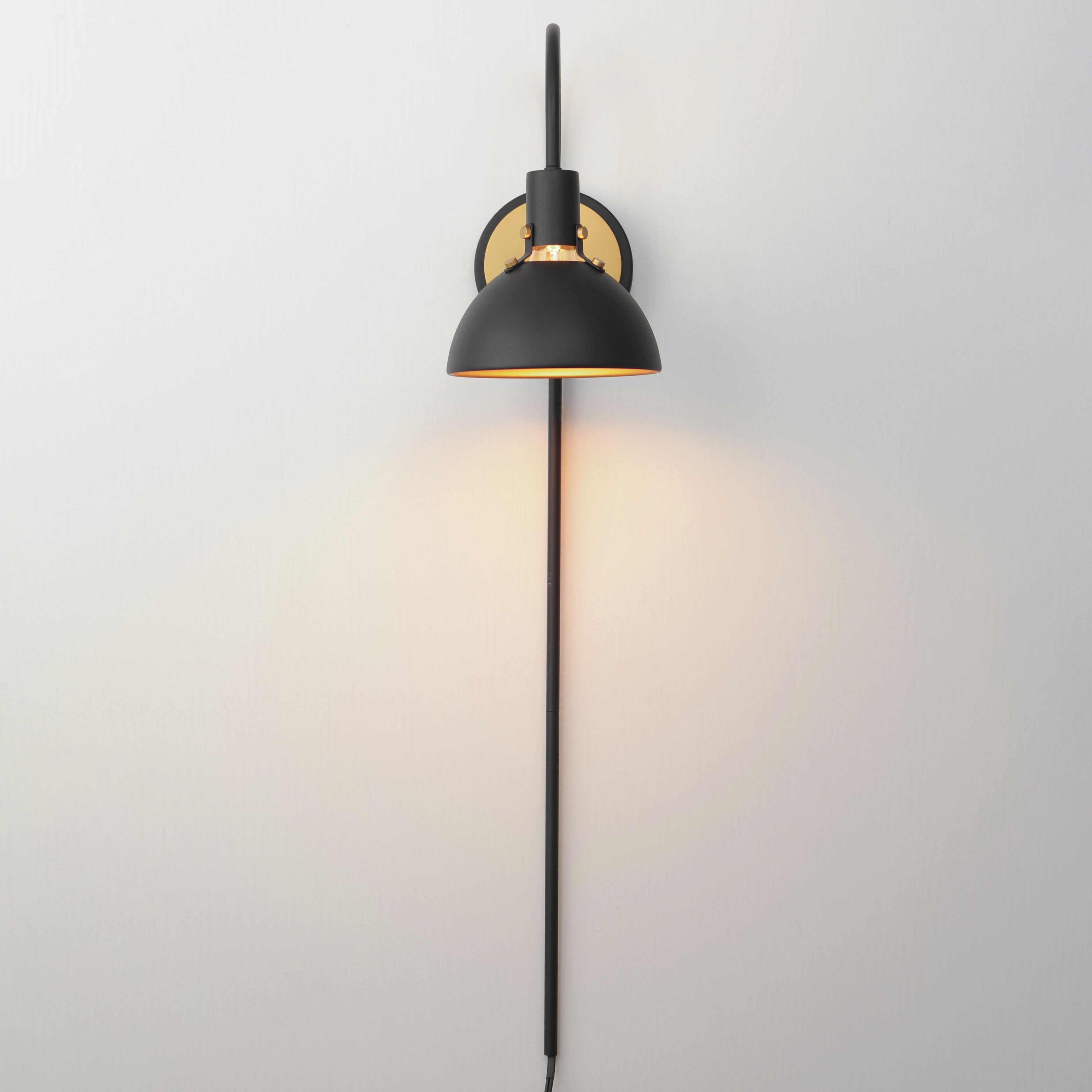 Dawn Wall Sconce Wall Light in Antique Brass and Black
