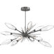 Rock Crystal LED 53.4 inch Graphite Linear Pendant Ceiling Light in Chilled Clear, 2700K LED, Oval Starburst