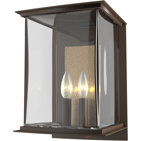 Kingston 2 Light 14.8 inch Coastal Bronze and Translucent Soft Gold Outdoor Sconce in Coastal Bronze/Translucent Soft Gold, Large