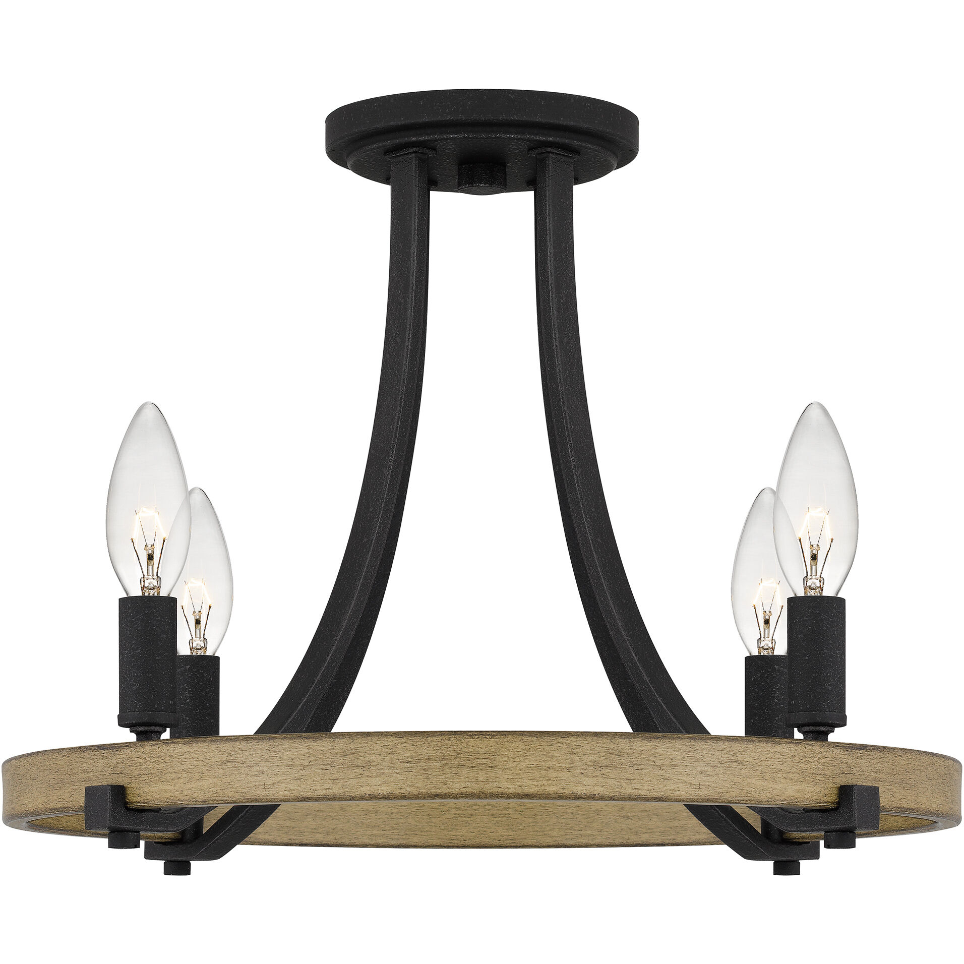 Colombes 4 Light 16.25 inch Grey Ash Semi-Flush Mount Ceiling Light