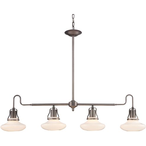 Centennial Park 4 Light 41 inch Antique Pewter Linear Chandelier Ceiling Light