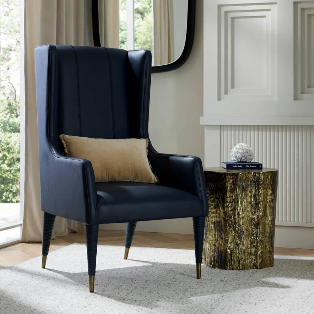 Hawthorne Navy and Antique Brass Host Chair