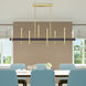 Denmark 8 Light 48 inch Satin Brass with Bronze Accents Linear Chandelier Ceiling Light