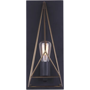Madison 1 Light 6 inch Black and Gold Wall Light