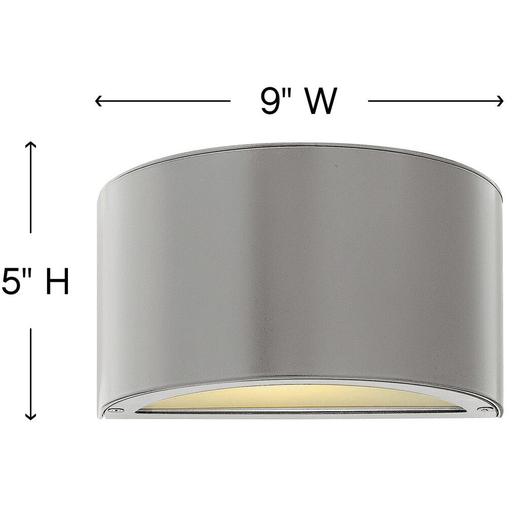 Luna LED 5 inch Titanium Outdoor Wall Mount Lantern, Up/Down Light