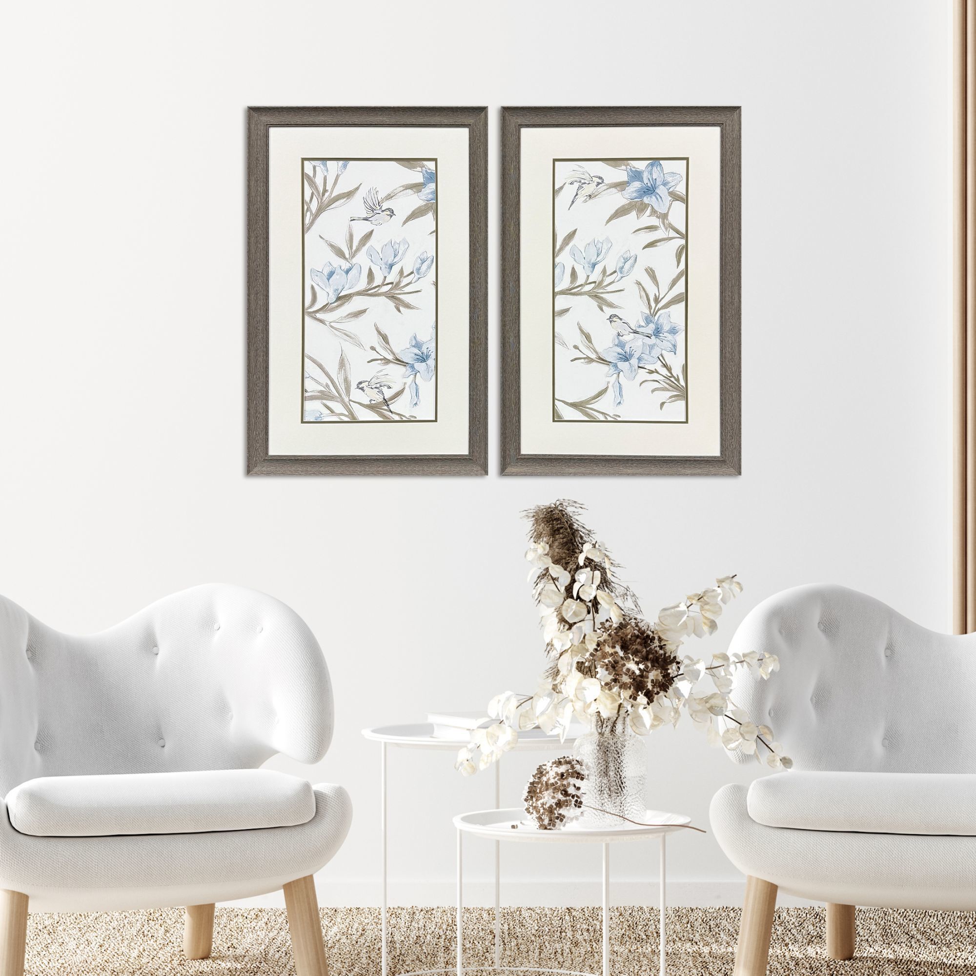 Blue Flower Beauty Blue and Brown Framed Art, Propac