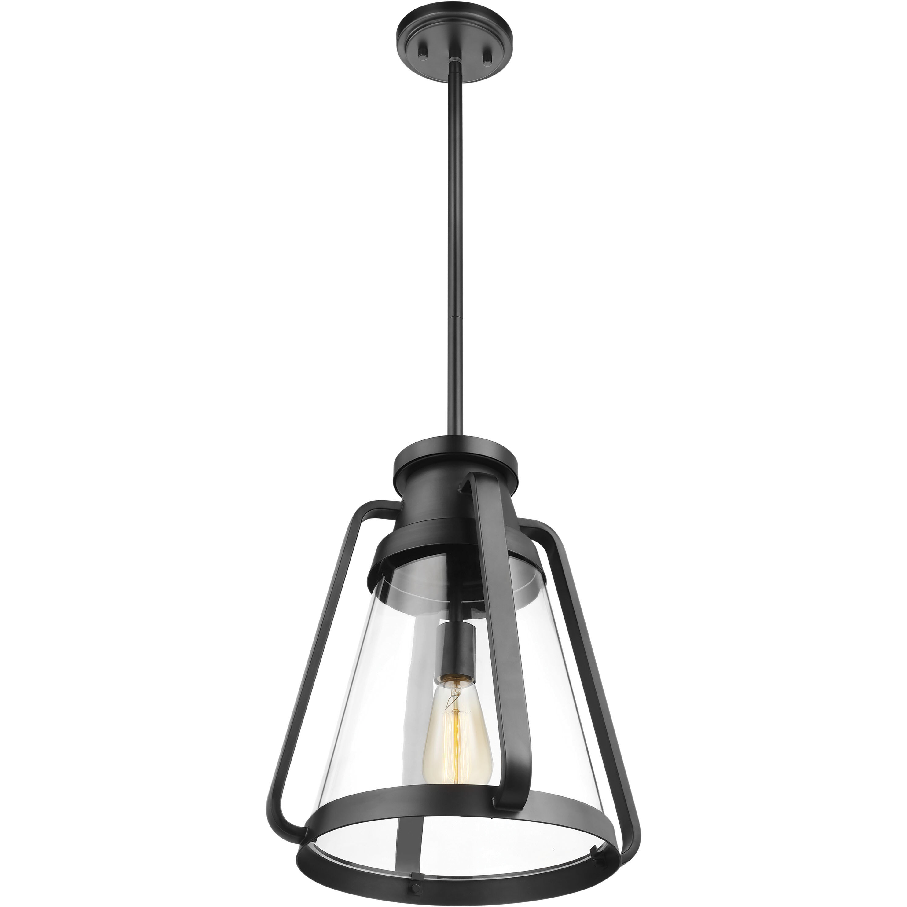 Everett 1 Light 14 inch Matte Black Pendant Ceiling Light