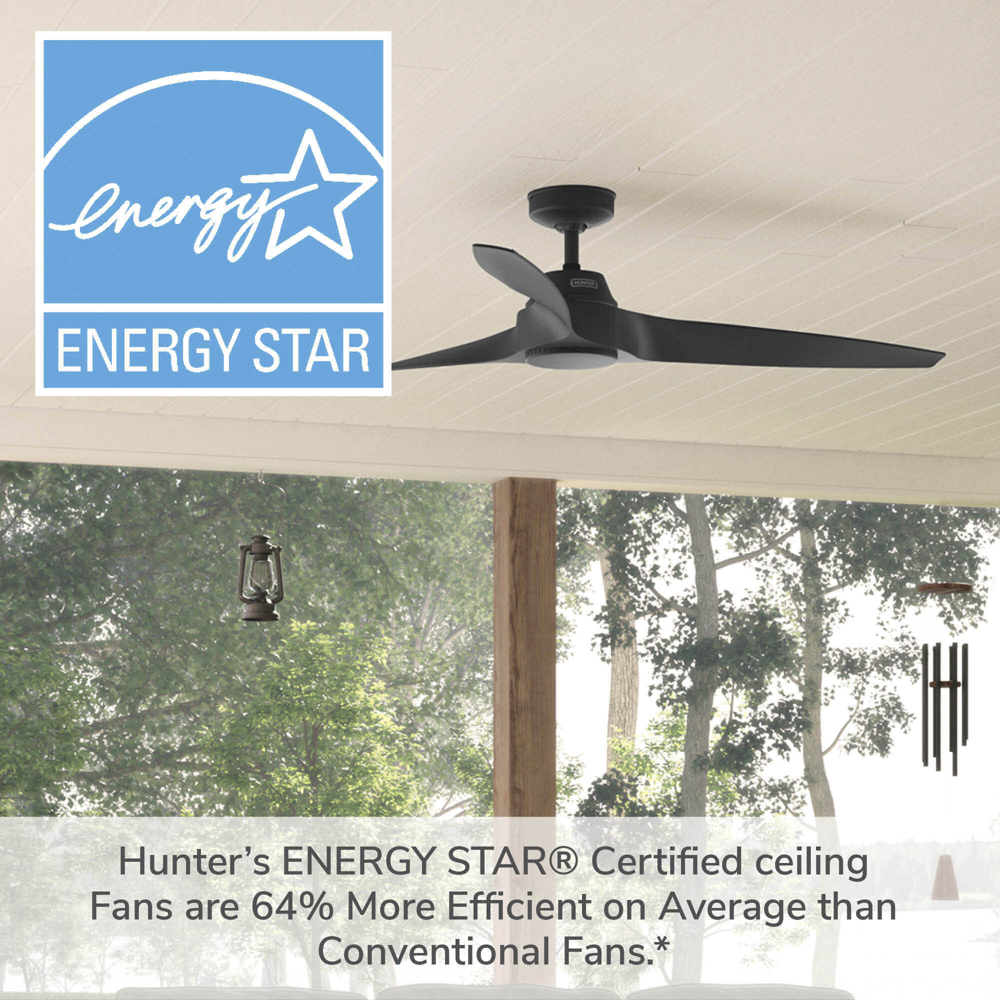 Mosley 60 inch Matte Black Outdoor Ceiling Fan