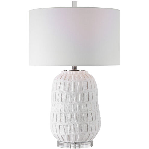 Caelina 27 inch 150 watt Textured White Table Lamp Portable Light