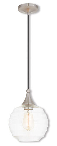 Art Glass 1 Light 9 inch Brushed Nickel Mini Pendant Ceiling Light