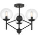 Auresa 3 Light 20 inch Coal Semi Flush Mount Ceiling Light