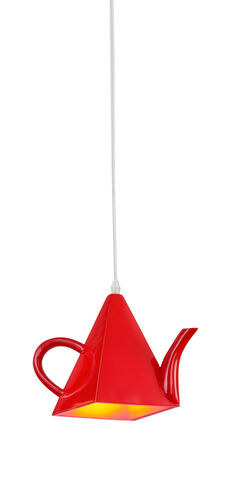 DU Series 6 inch Red Pendant Ceiling Light, Teapot
