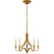 Chapman & Myers Mykonos LED 15.5 inch Antique-Burnished Brass Chandelier Ceiling Light, Small