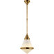 Thomas O'Brien Gale 1 Light 11.25 inch Hand-Rubbed Antique Brass Pendant Ceiling Light in White Glass, Small