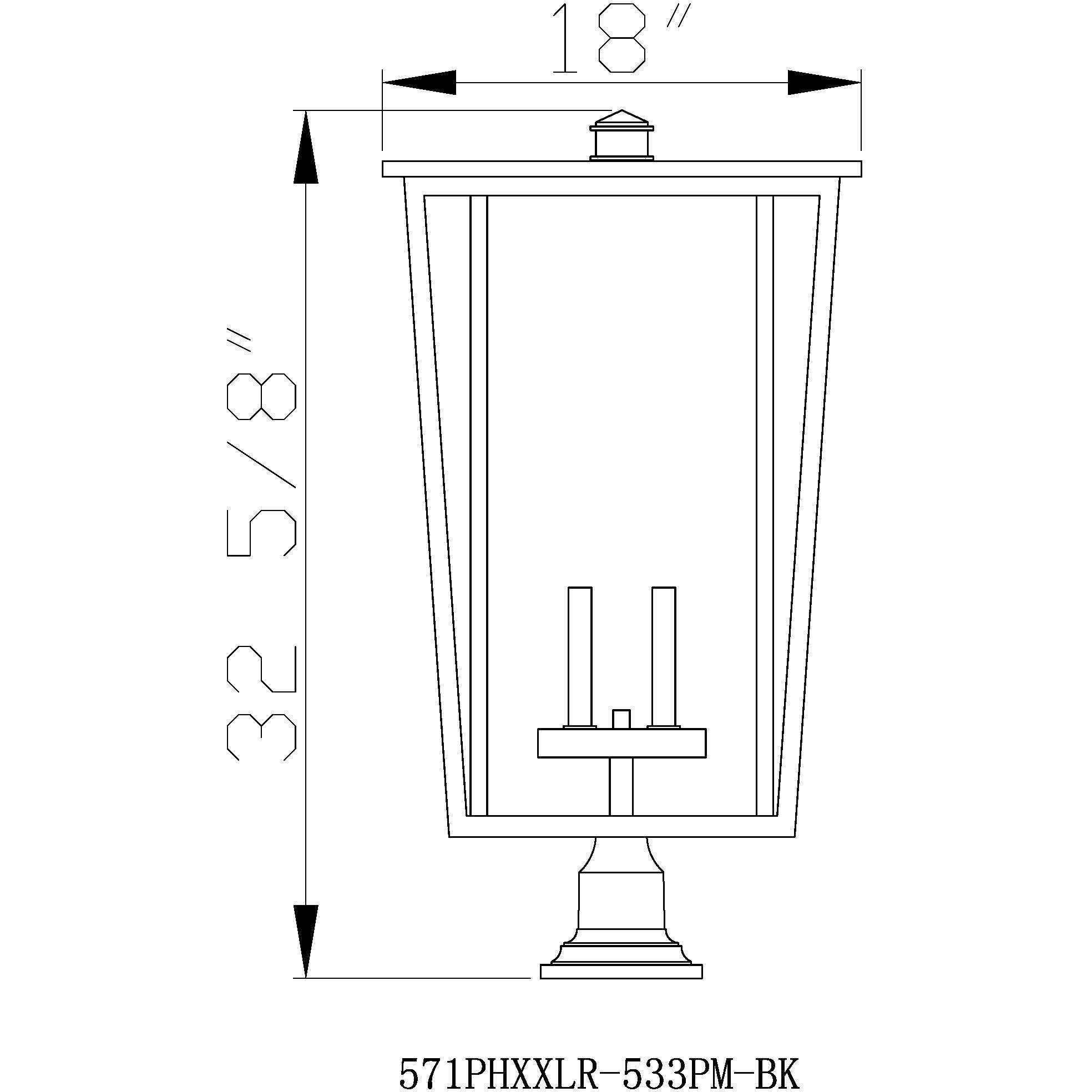 Seoul 4 Light 32 inch Black Outdoor Pier Mounted Fixture