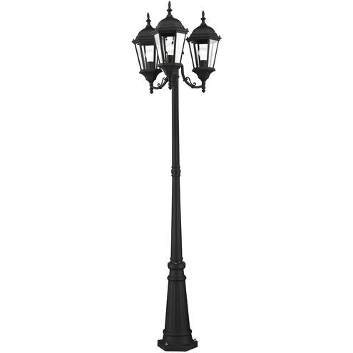 Hamilton 3 Light 86 inch Textured Black Outdoor Post Light