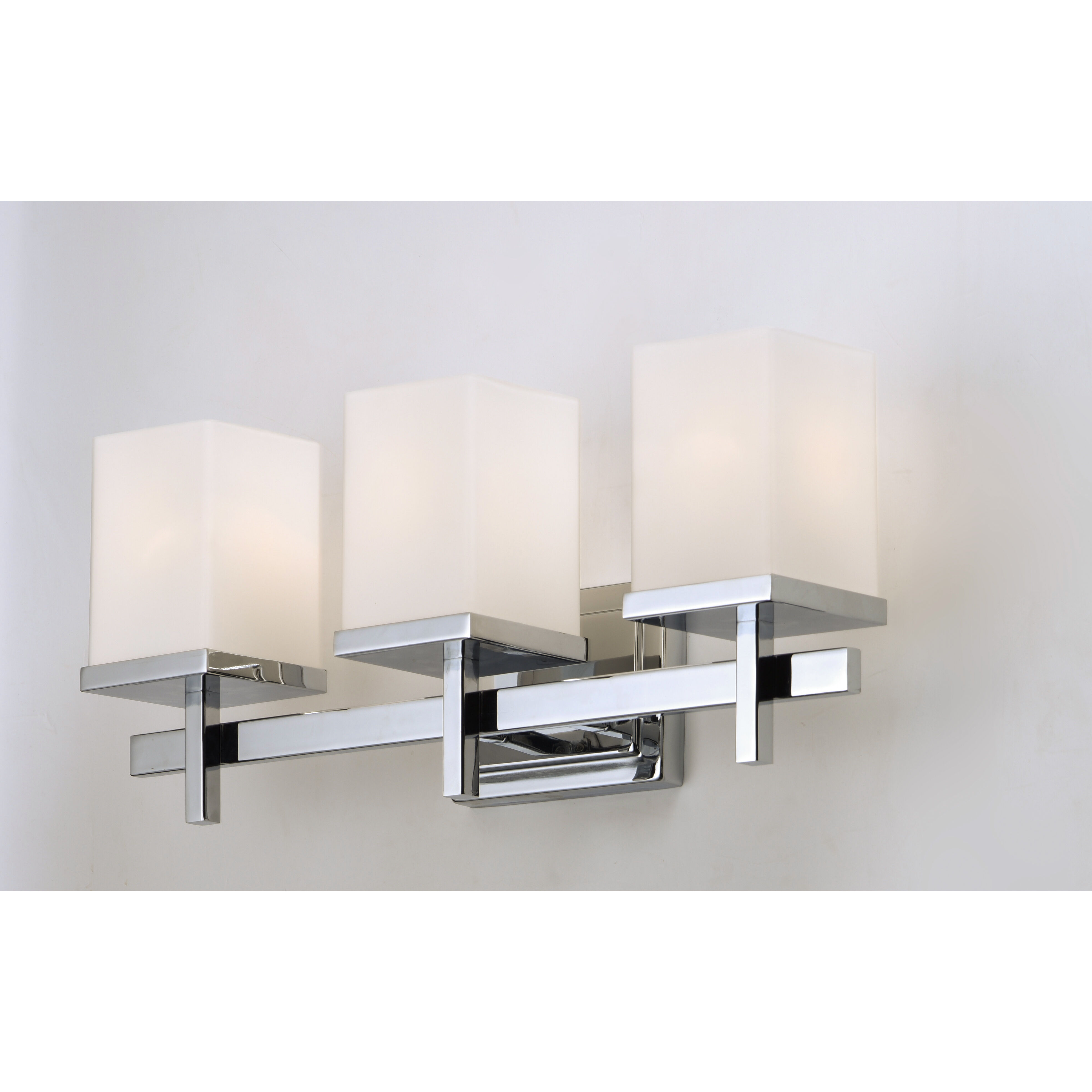 Tetra 3 Light 22 inch Polished Chrome Bath Vanity Wall Light in Satin White