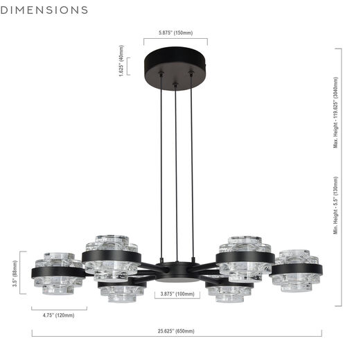 Milano Series 26 inch Black Pendant Ceiling Light, Artisan Collection