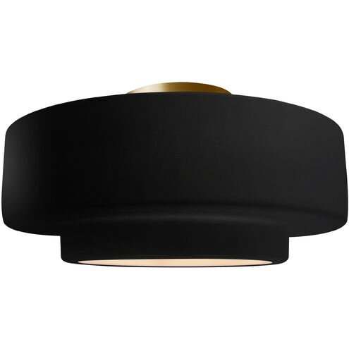 Radiance 1 Light 14.5 inch Carbon Matte Black and Matte Black Semi Flush Ceiling Light