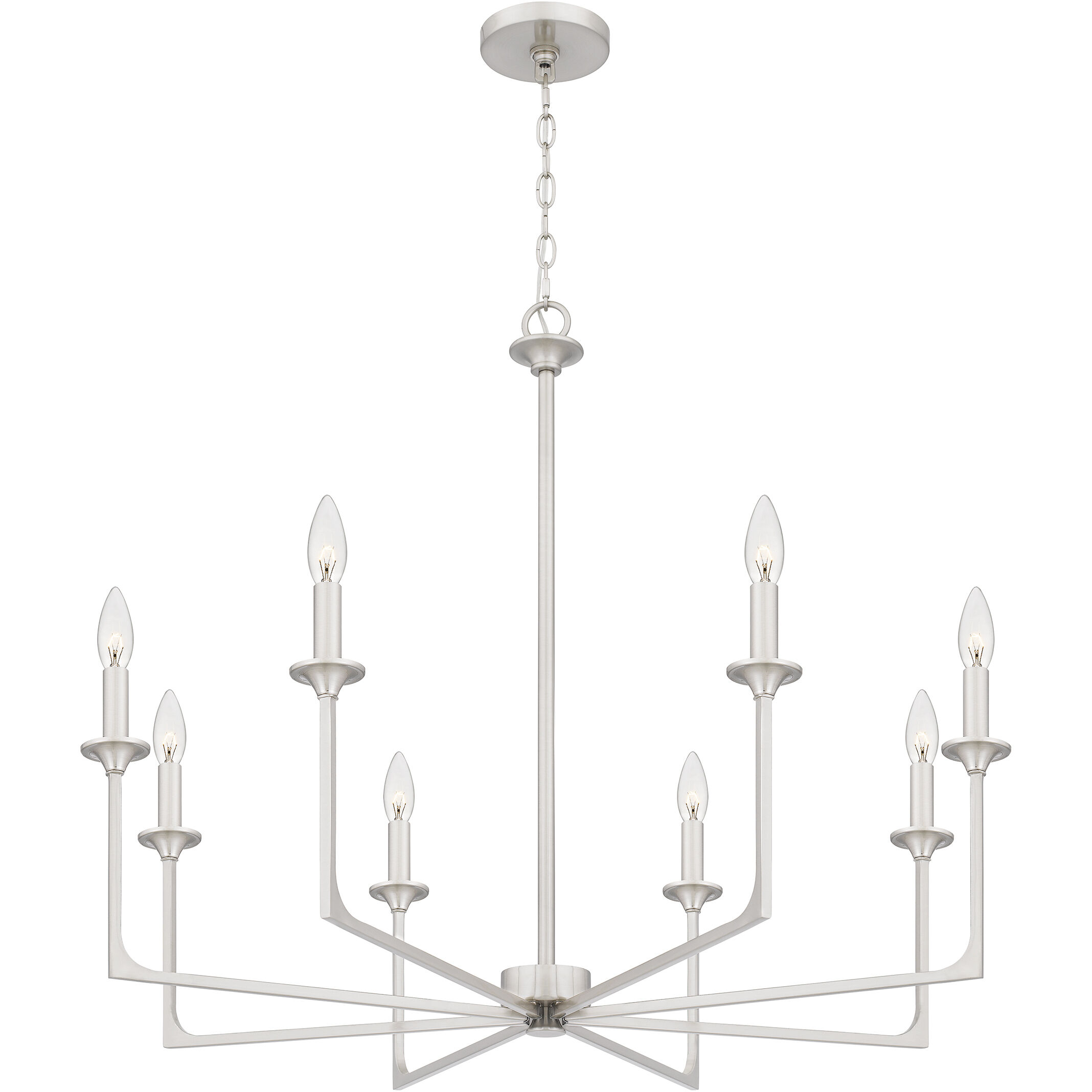Prescott 8 Light 32 inch Brushed Nickel Chandelier Ceiling Light