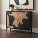 Andrei Black and Teak Wood 2 Door Cabinet