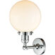Franklin Restoration Large Beacon LED 8 inch Polished Chrome Semi-Flush Mount Ceiling Light in Matte White Glass, Franklin Restoration