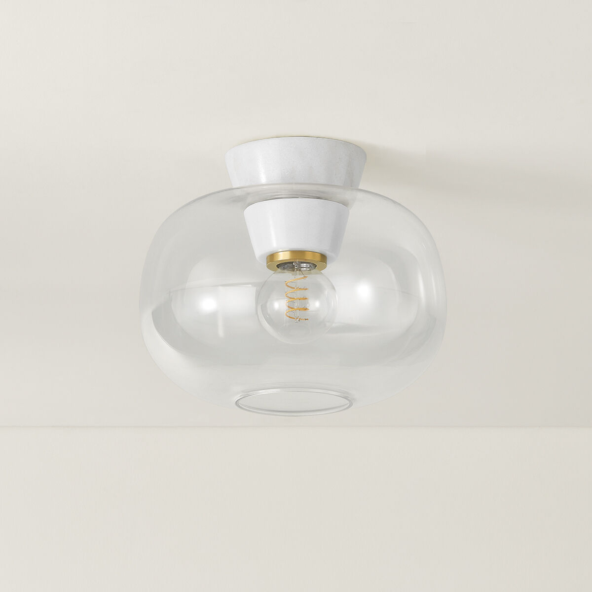 Ariella 1 Light 12 inch Aged Brass Flush Mount Ceiling Light