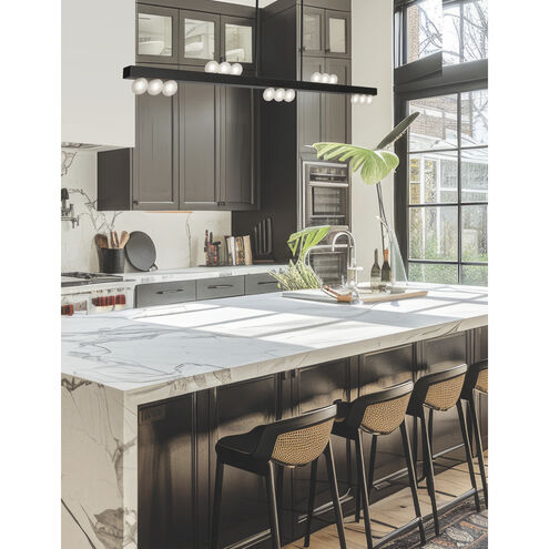 Raleigh 15 Light 72 inch Matte Black Horizontal Pendant Ceiling Light