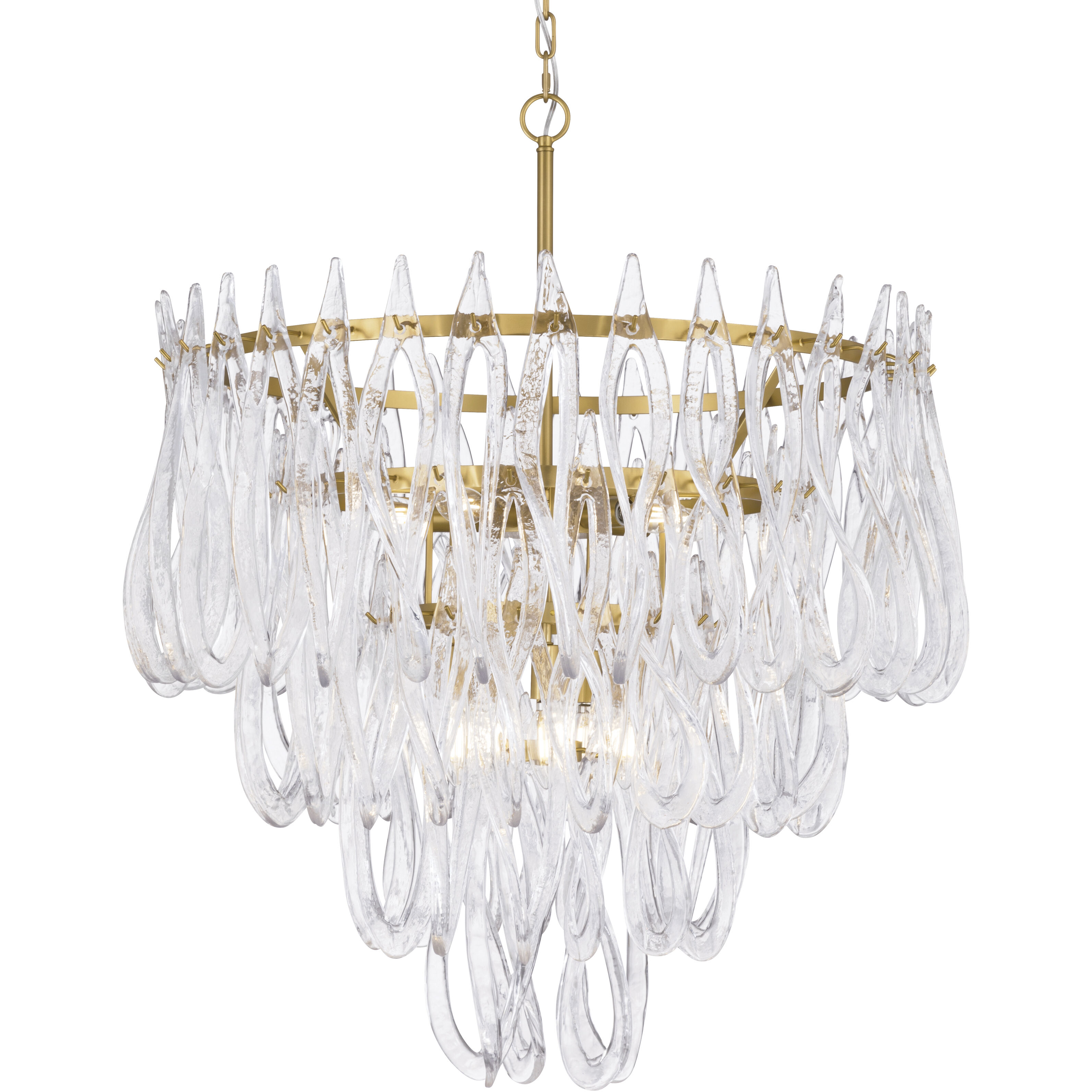 Glassara 10 Light 31.75 inch Legacy Brass Pendant Ceiling Light
