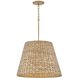 Seabrook 1 Light 24 inch Burnished Gold Chandelier Ceiling Light, Drum