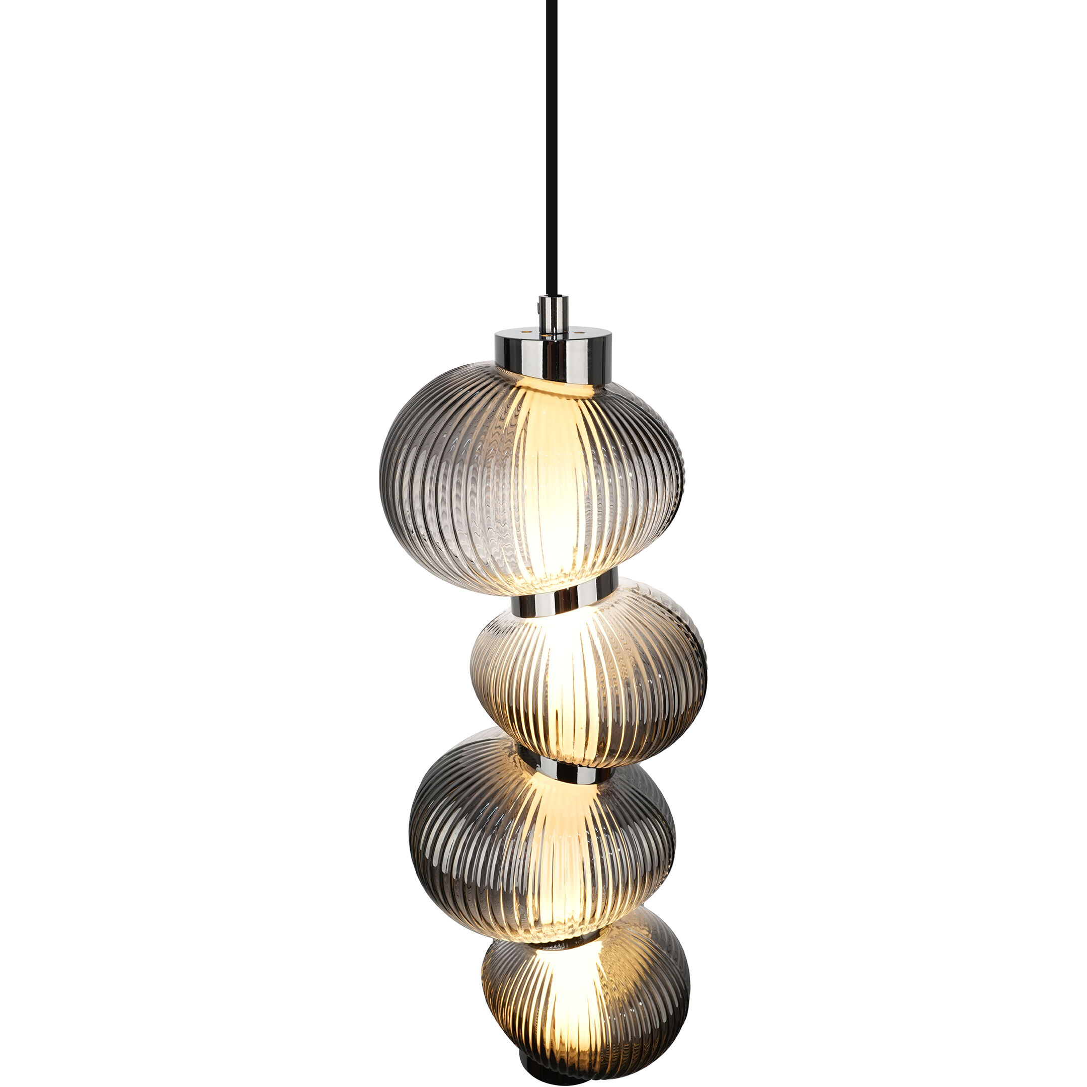 Ariel LED 6.3 inch Chrome and Black Pendant Ceiling Light