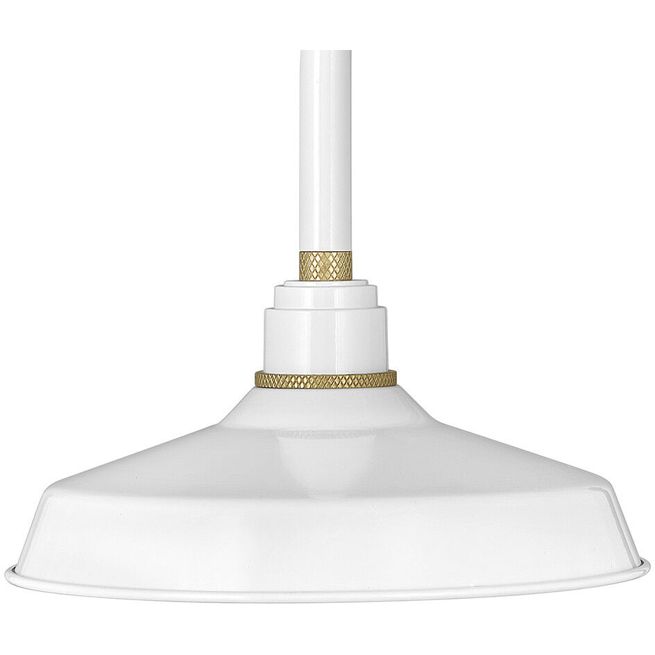 Foundry Classic Outdoor Barn Light in Gloss White, Gooseneck