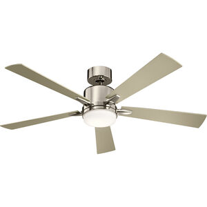 Lucian Elite 52 inch Polished Nickel with Black/Silver Blades Ceiling Fan