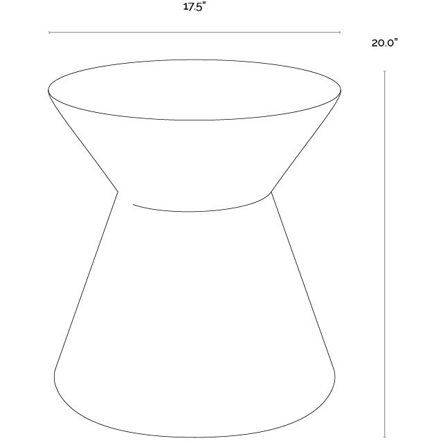 Astley 20 X 17.5 inch Black Outdoor End Table