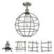 Lake Placid 1 Light 12 inch Satin Nickel Semi-Flush Mount Ceiling Light