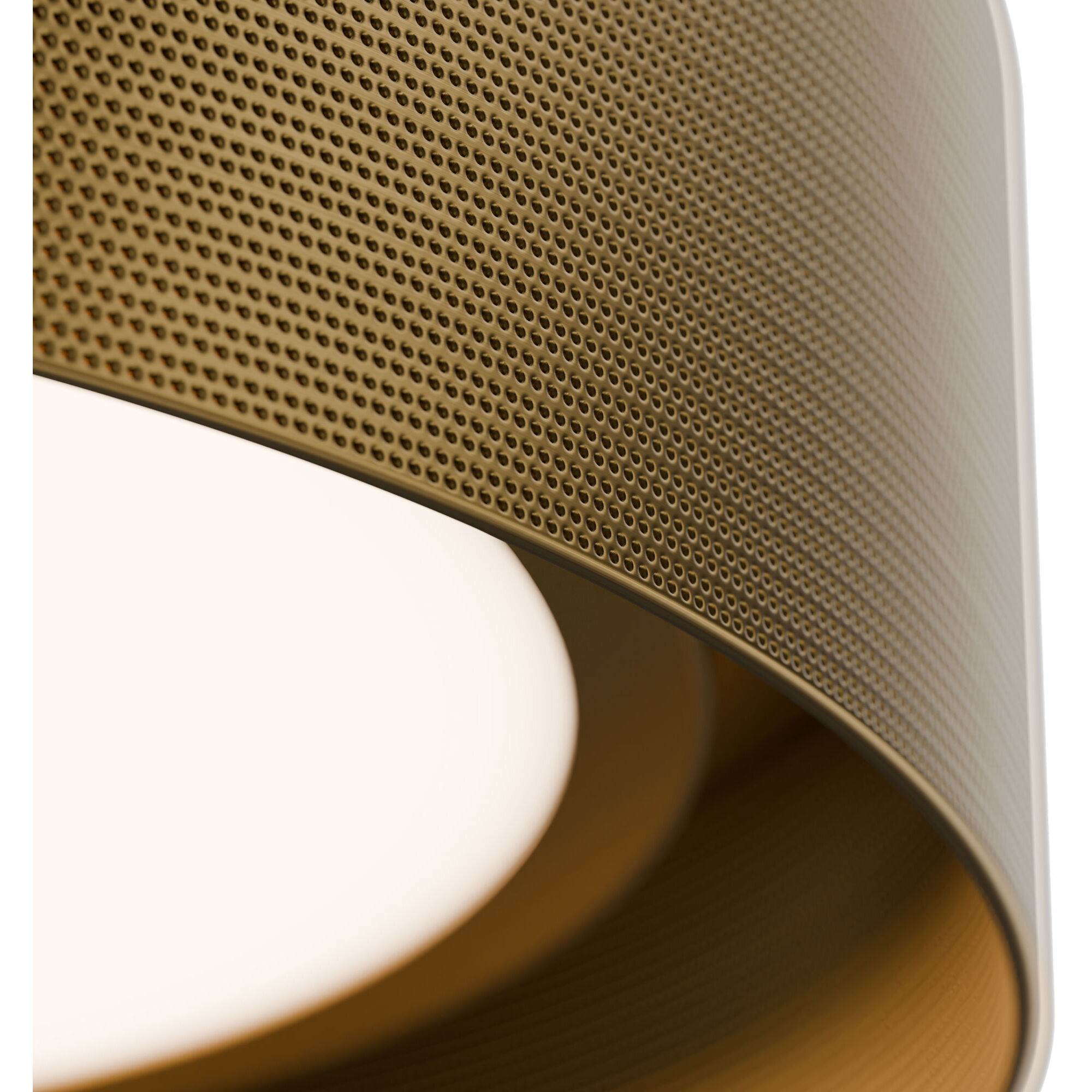 Grille LED 12 inch Aged Brass Flush Mount Ceiling Light in 4000K, dweLED