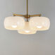 Glazed 3 Light 26 inch White and Natural Aged Brass Chandelier Ceiling Light