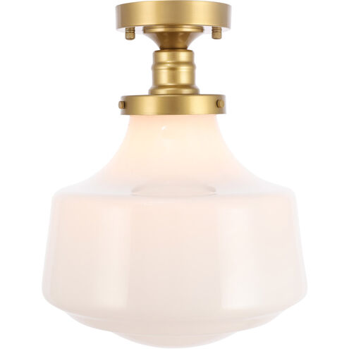 Lyle 1 Light 11 inch Brass Flush Mount Ceiling Light