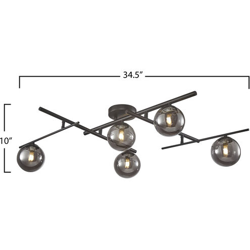 Modena LED 34.5 inch Black Semi-Flush Mount Ceiling Light
