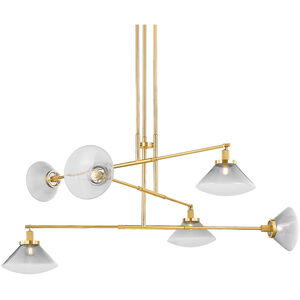Mendon 6 Light 58 inch Aged Brass Chandelier Ceiling Light